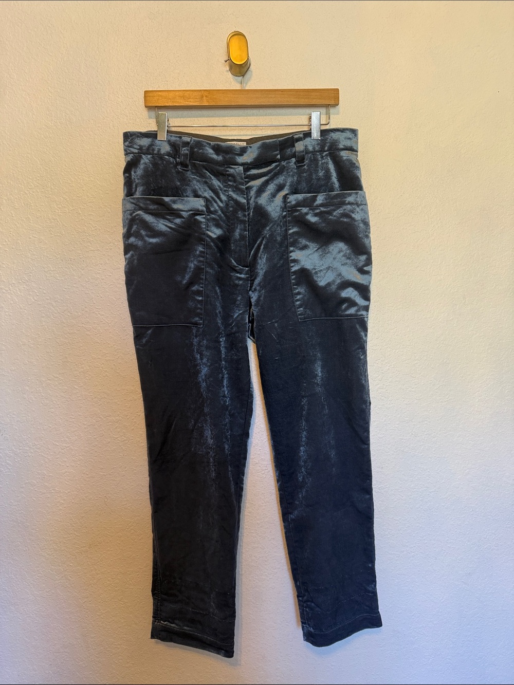Perfect Brunello Cucinelli Blue Velvet High Rise Pants 8